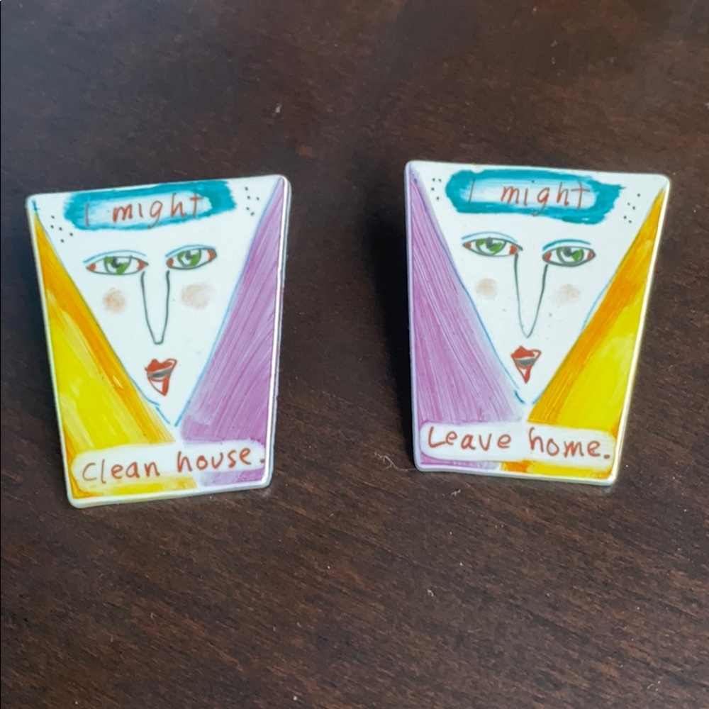 Quirky ceramic earrings